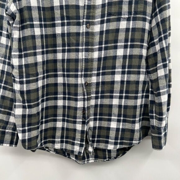 Chaps Men's Brushed Flannel Button Up Shirt Plaid Long Sleeve Size Large - Picture 3 of 9